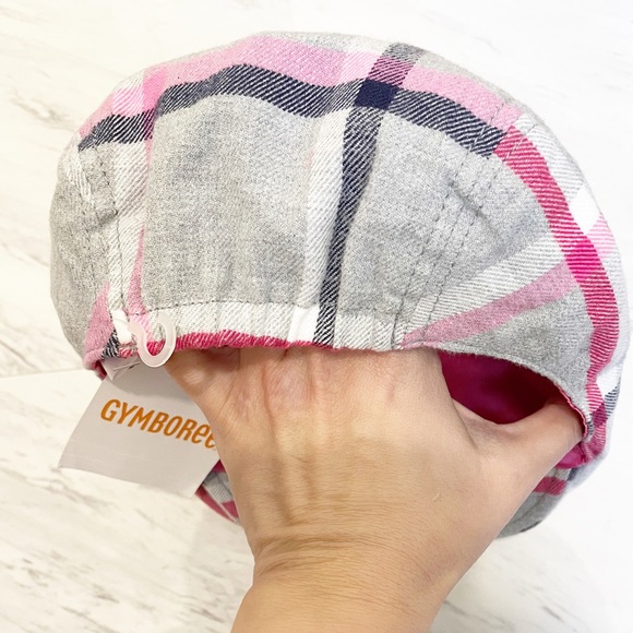 NWT Gymboree Plaid Newsboy Cap Glitter Heart Girls Hat Size 5-7 - Picture 3 of 6